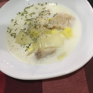 真鱈と白菜のミルクスープ